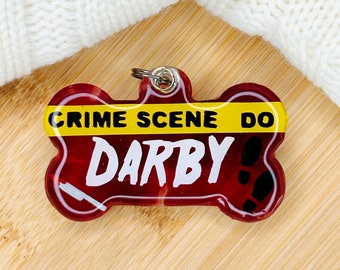 Halloween dog tag, Resin Dog Tag, Custom Dog tag, Personalized Pet Tag, Pet ID, cat tag, dog tags, pet costumes, spooky tag, true crime