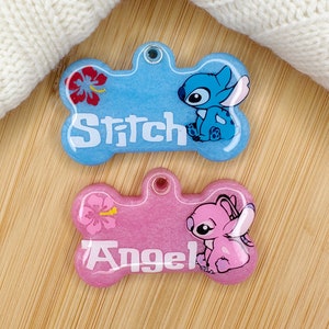 Stitch Dog Tag, Personalized Pet Tag, Custom Resin Dog Tag, Pet ID, Cat Name Tag, Glitter Tag, Experiment 626, Lilo and stitch, Alien Tag