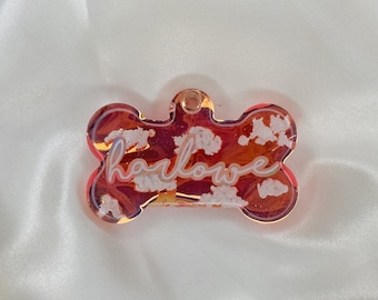 Dog Tag, Resin Dog Tag, Personalized Pet Tag, pet ID, Custom dog tag, Bone tag, collar tag, puppy tag, dog gift, cat tag, glitter tag