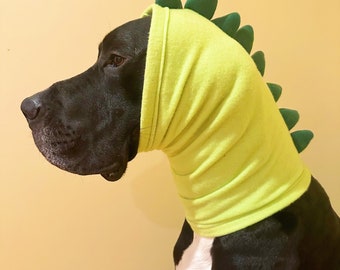 Dino Dog Costume, Dog Halloween Costume, Dinosaur Snood for dogs, Dane snood, Xl Dog Costume, Great Dane costume, Large Dog Costume,