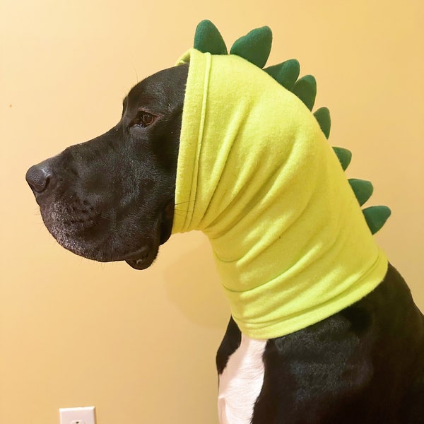 Dino Dog Costume, Dog Halloween Costume, Dinosaur Snood for dogs, Dane snood, Xl Dog Costume, Great Dane costume, Large Dog Costume,