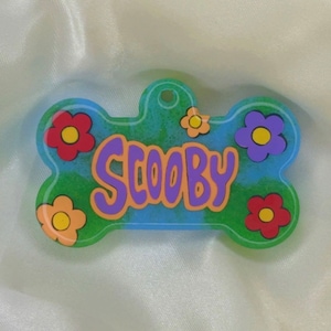 Scooby Doo Dog Tag, Custom Dog Tag, Personalized, Custom Pet Tag, Resin Dog Tag, Pet ID Tag, ScoobyDo Costume , Resin Dog Tags, ID Tag,