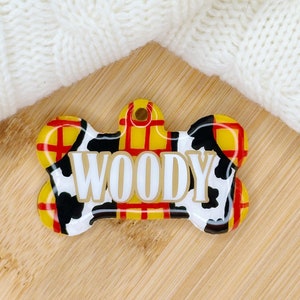 Toy Story Dog Tag, Disney Dog Tag, Personalized Pet Tag, Custom Dog Tag, Resin Dog Tag, Pet ID, Cat Name Tag, woody dog tag, buzz light year