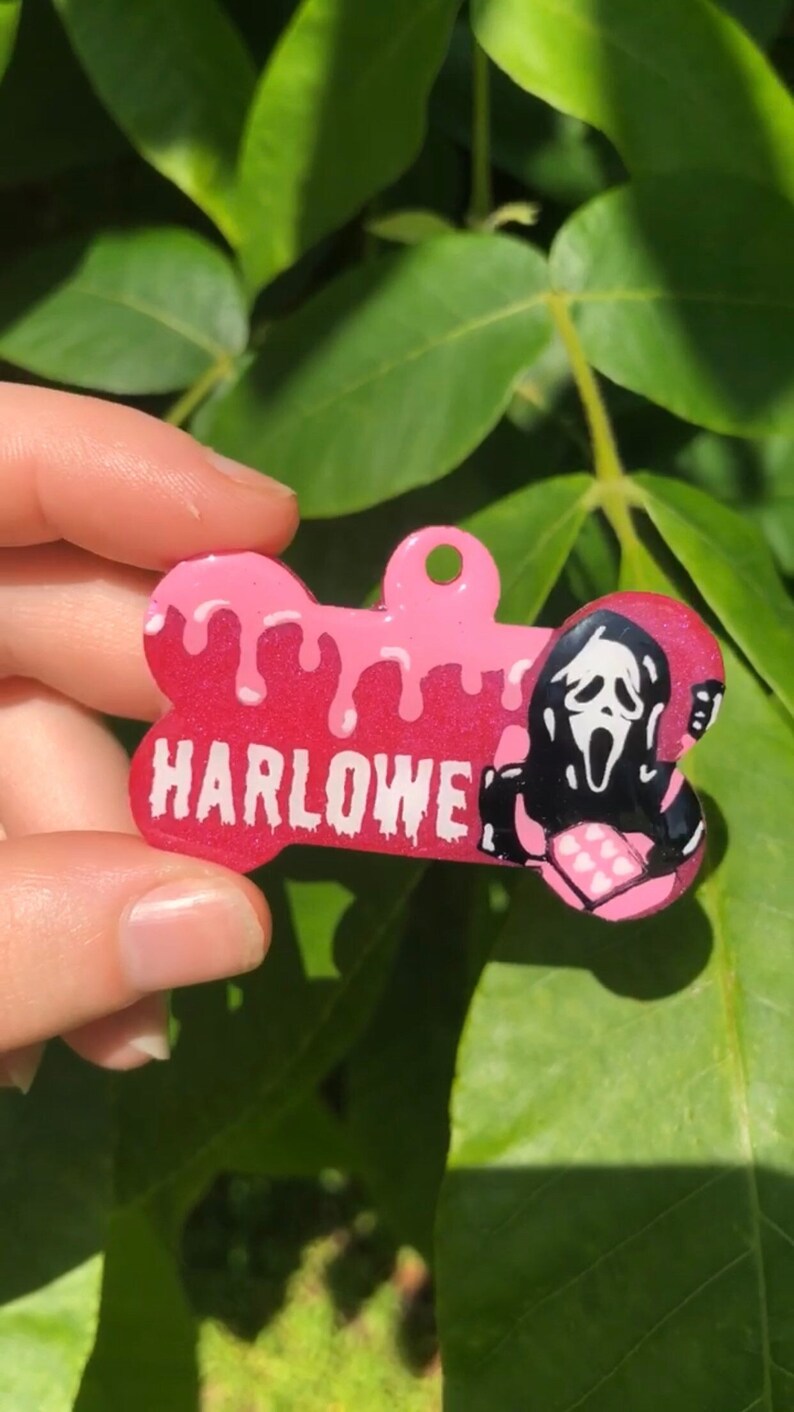 Halloween Dog Tag Resin Dog Tag Custom Dog Tag Personalized Etsy