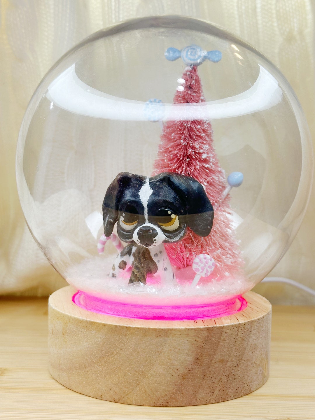 Custom Snow Globe, Custom Dog Figurine, Personalized Snow Globe, Dog