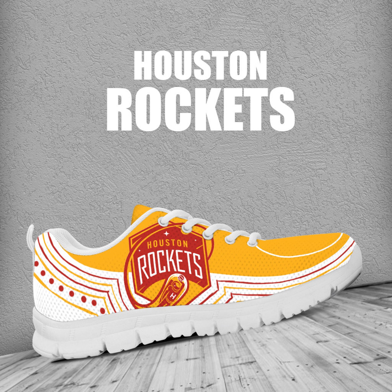 Houston Rockets Sneaker Rockets Shoes Basketball Sneaker Etsy