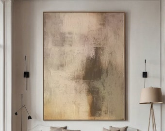 Large Original Beige Brown Abstract Painting Beige Abstract Wall Art Beige Wabi Sabi Wall Art Beige Boho Minimalist Art Neutral Wall Decor