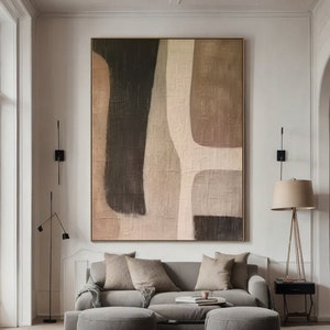 Geometry Brown Beige Abstract Painting Brown Beige Wabi Sabi Wall Art Beige Texture Canvas Painting Neutral Minimalist Boho Wall Decor