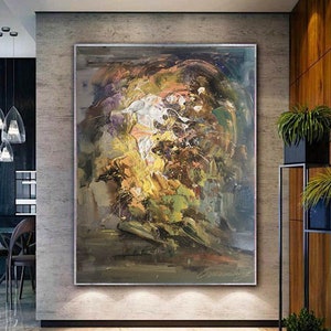 Großes Ölgemälde auf Leinwand graue Malerei beige Gemälde Original Acryl abstraktes Gemälde Wandbild Wandkunst für Wohnzimmer