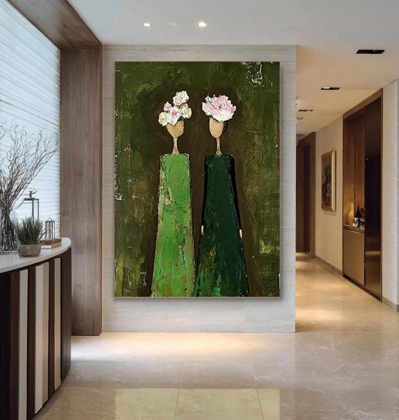 Oversized Textured Canvas Art - Wabi Sabi Abstract Female Painting ...
