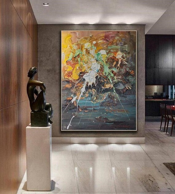 Extra Large Canvas Wall Art Abstract Hugehand Etsy