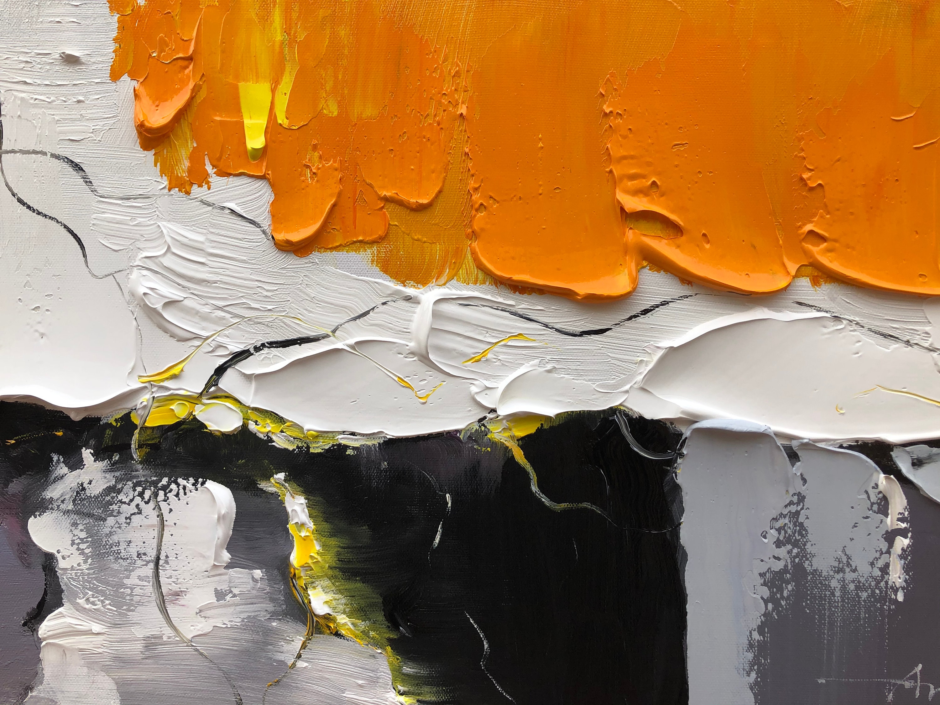 Minimalist Wall Art Large Original Abstract Painting Orange Etsy