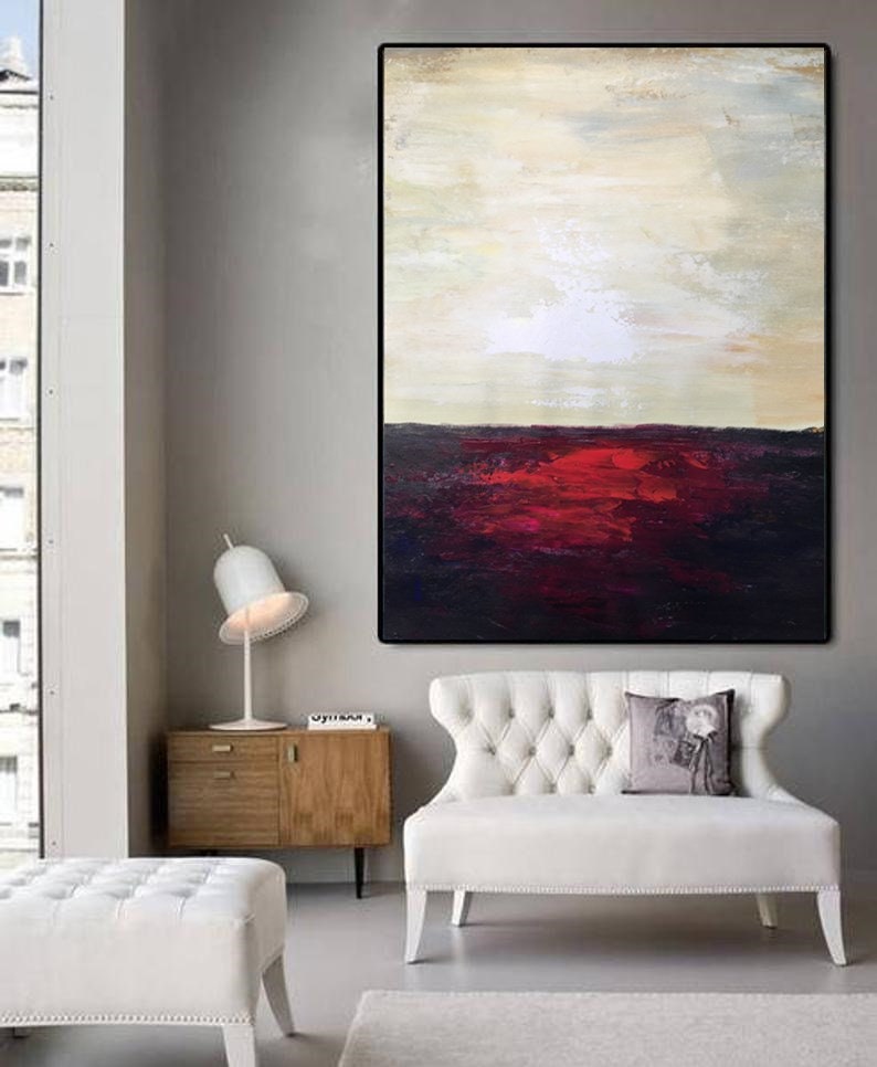 Large Ocean Landscape Abstract Painting Ocean Canvas Oil | Etsy