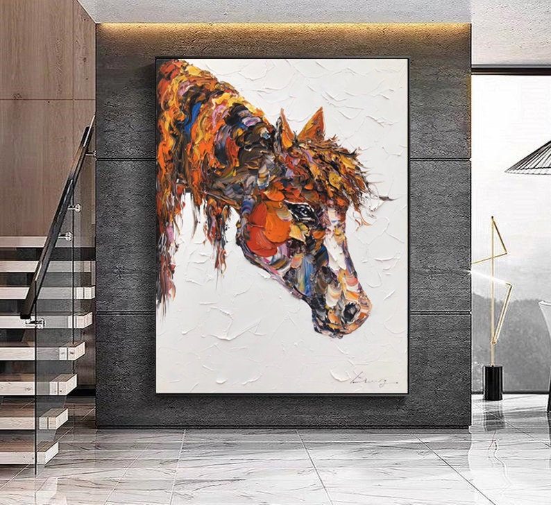 cheapest price online Large Original Horse Paintingbrown Horse 