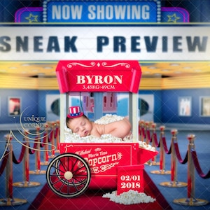 Movie Night  baby Photography Still Digital Background , Digital Backdrop, Insert & Overlay