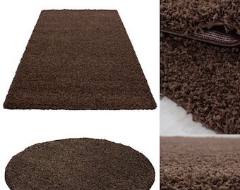 alfombras baratas de pelo largo blanco y negro lanudo Uni Convenientemente Brown 5 cm Florhöhe