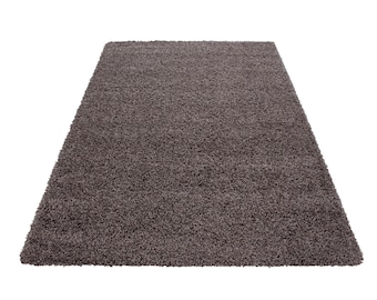 alfombras baratas de pelo largo blanco y negro lanudo Uni Convenientemente Topo 5 cm Florhöhe