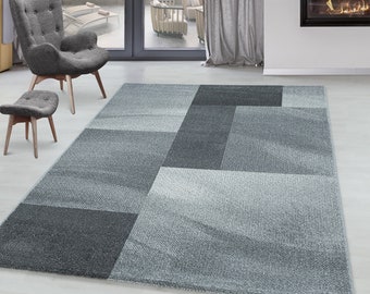 Tapis à poil ras Tapis de salon modèle rectangle zipcode Poil souple gris