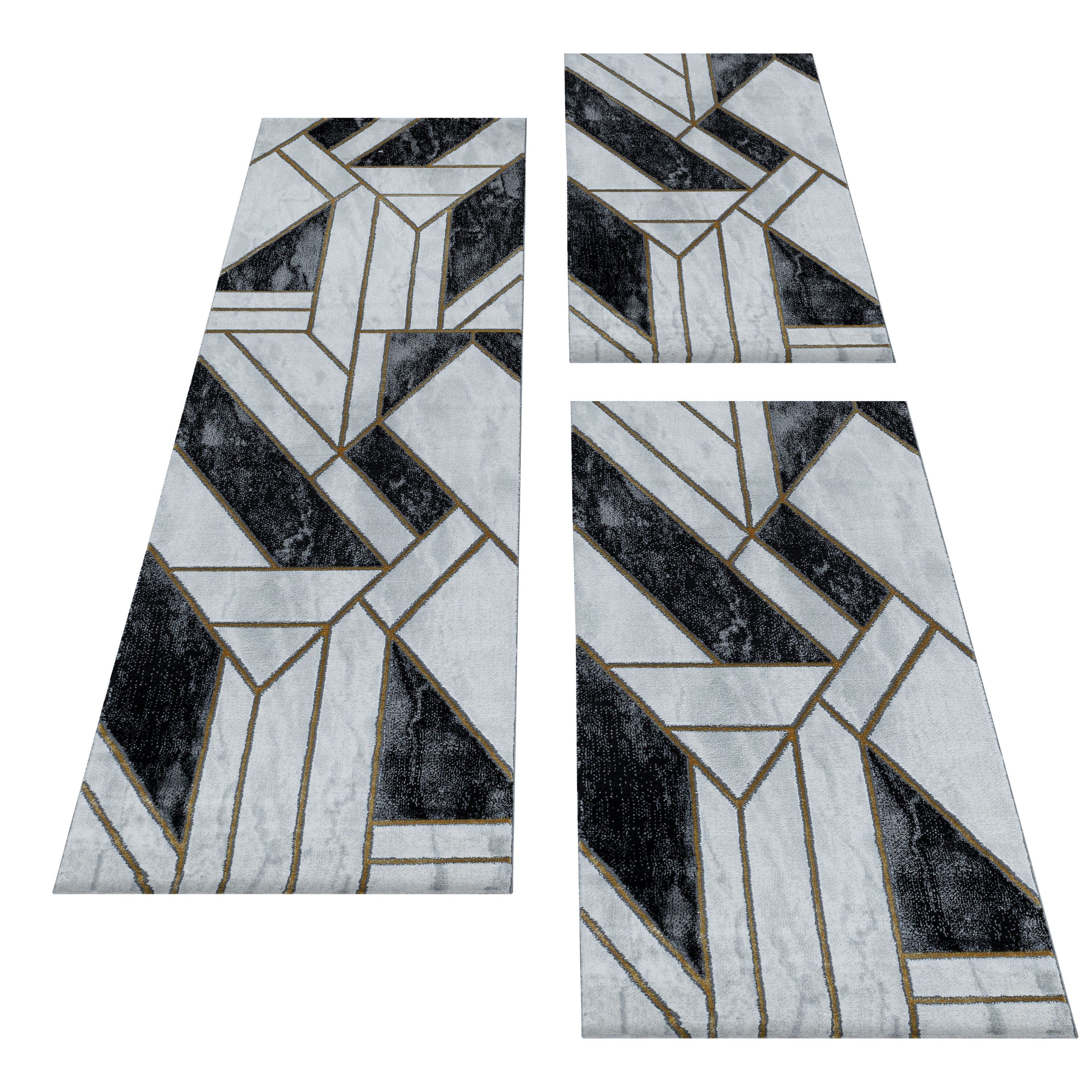 Schlafzimmer Kurzflor Teppich Set Läufer Set Marmor Optik | Etsy