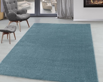 Bajo alfombra pelo azul moderno monocromático salón alfombras colores sólidos