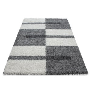 a pelo lungo tappeto zona shaggy tappeto shaggy grigio chiaro Grigio Bianco immagine 10