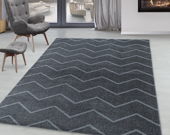 Bajo la alfombra pelo gris olas las líneas sala de estar del diseño para niños