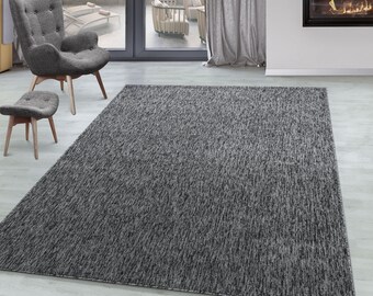 Kurzflor Teppich 4mm Florhöhe meliert glänzend Heimbüro Wohnzimmerteppich Beige