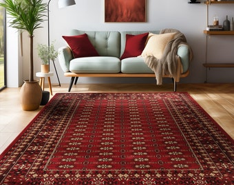 sala de estar clásica Alfombra modelo oriental tradicional Bordüre Rojo Beige