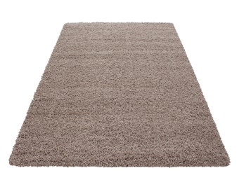 alfombras baratas de pelo largo blanco y negro lanudo Uni Convenientemente Beige 5 cm Florhöhe