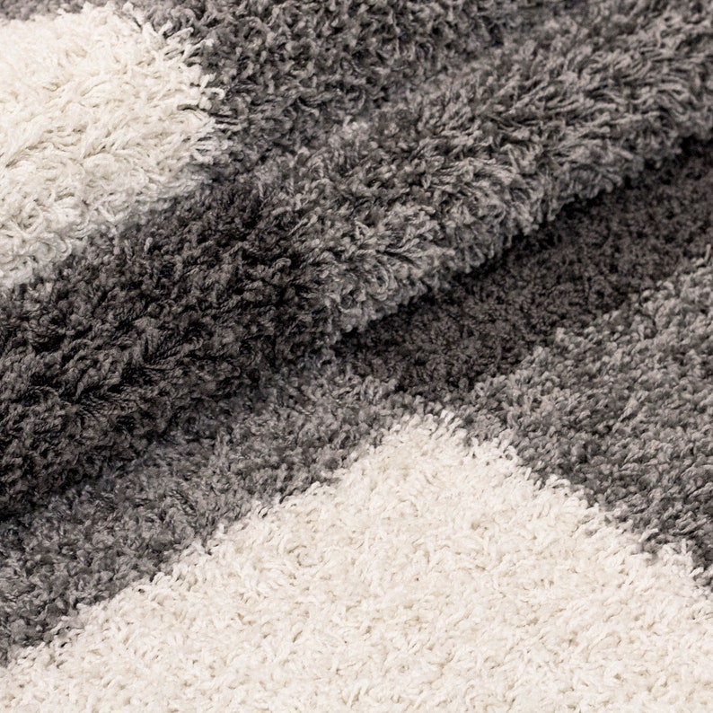 a pelo lungo tappeto zona shaggy tappeto shaggy grigio chiaro Grigio Bianco immagine 5