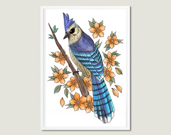 Blue Jay Tattoo Etsy Blue Jay Tattoo Etsy