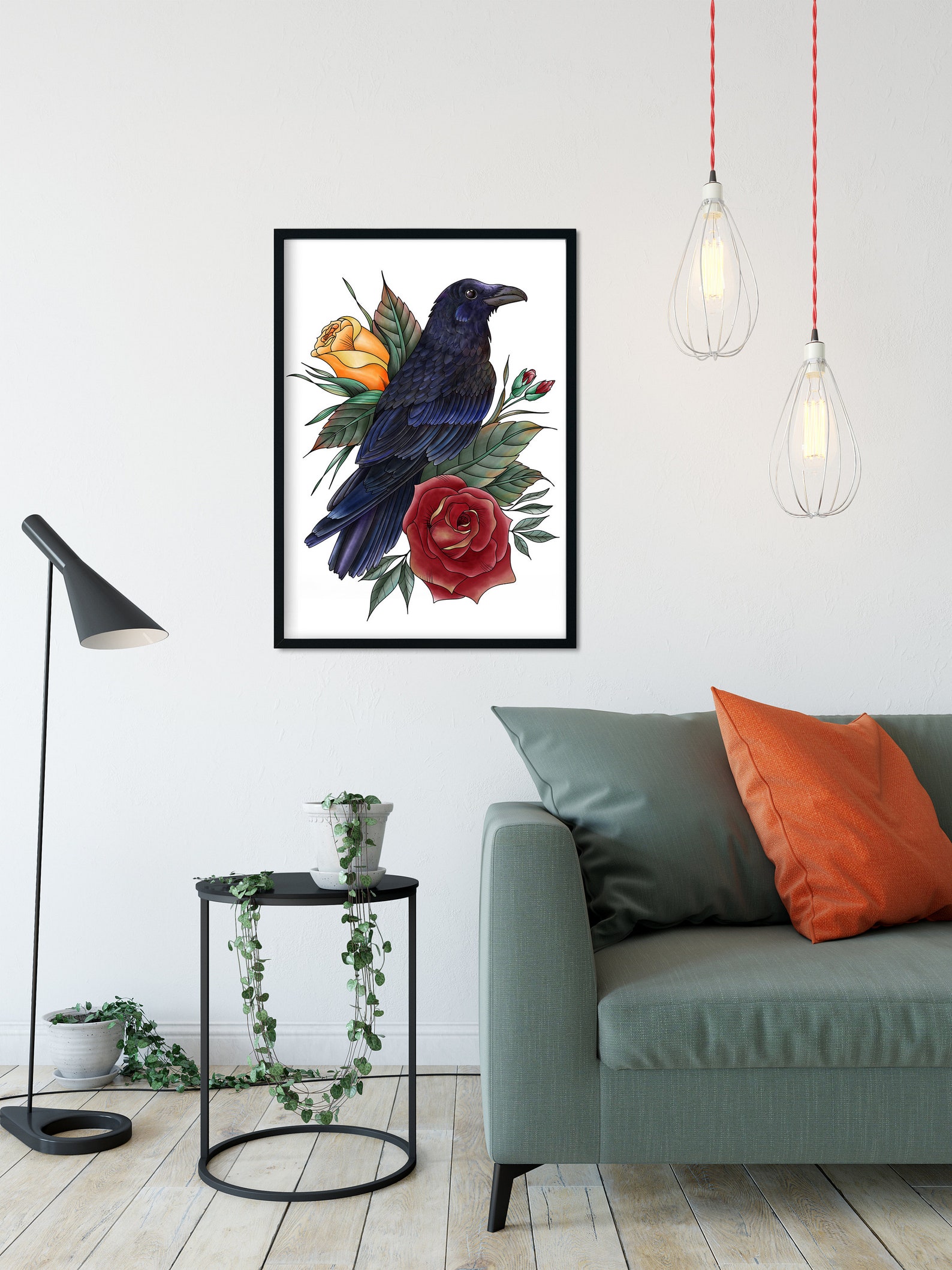 Raven Art Print Raven Wall Decor Wild Bird Wall Art Bird Etsy