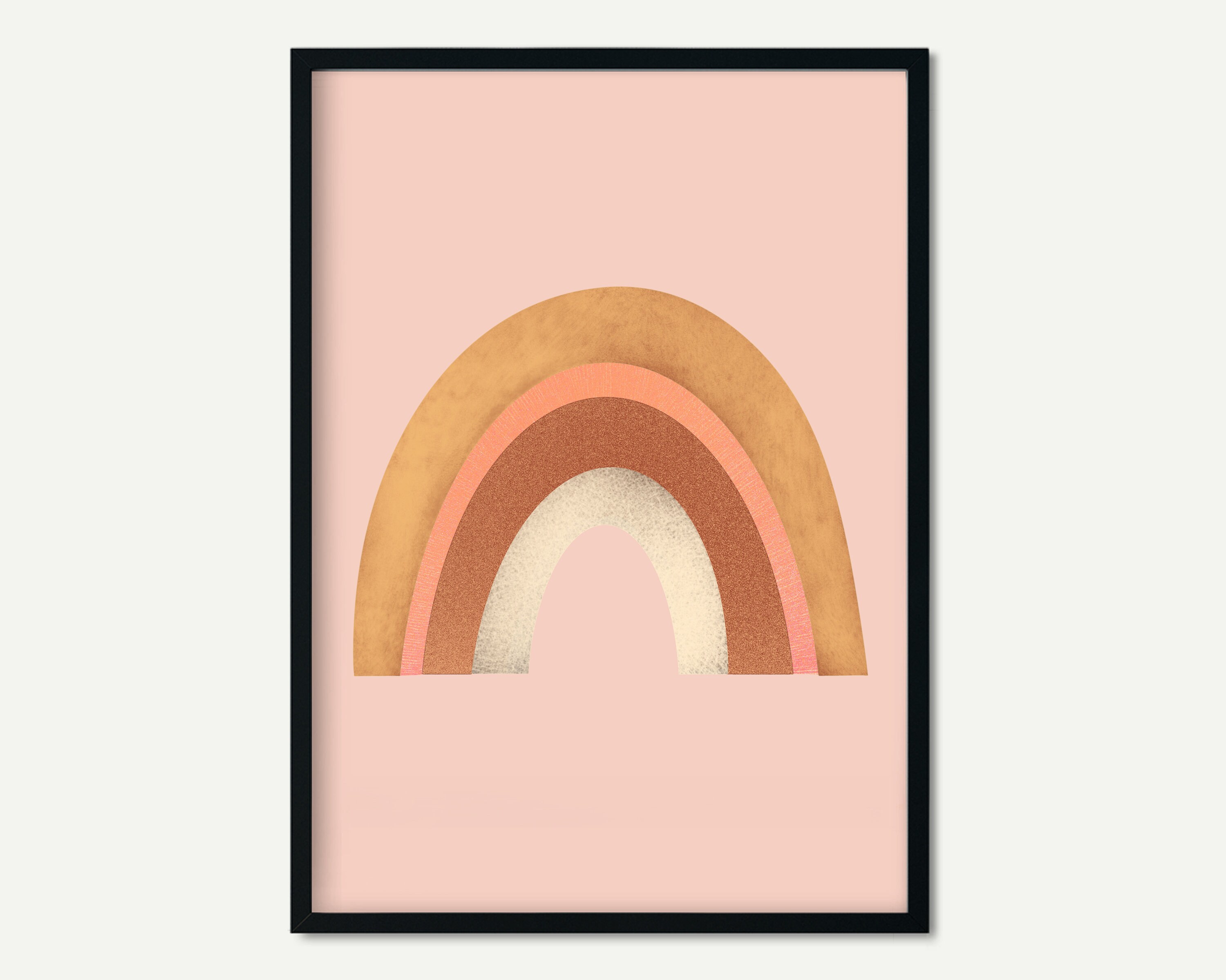 Rainbow Nursery Art Print Earthy Colors Boho Blush Nursery Etsy