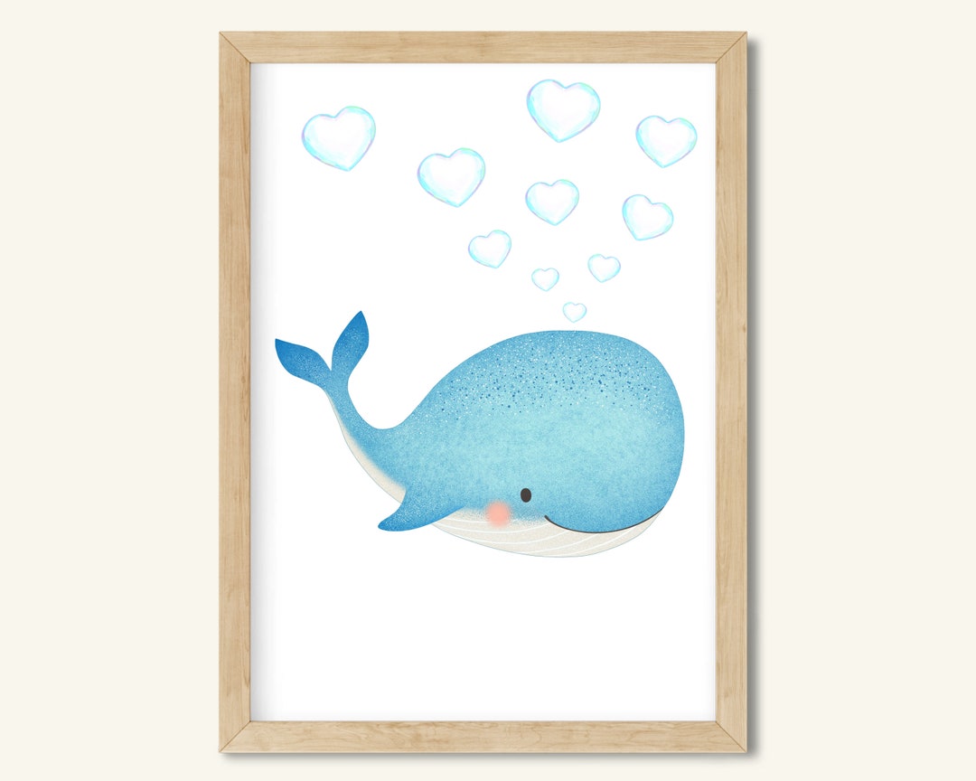 Baby Whale Printable Nautical Nursery Art Cute Whale - Etsy