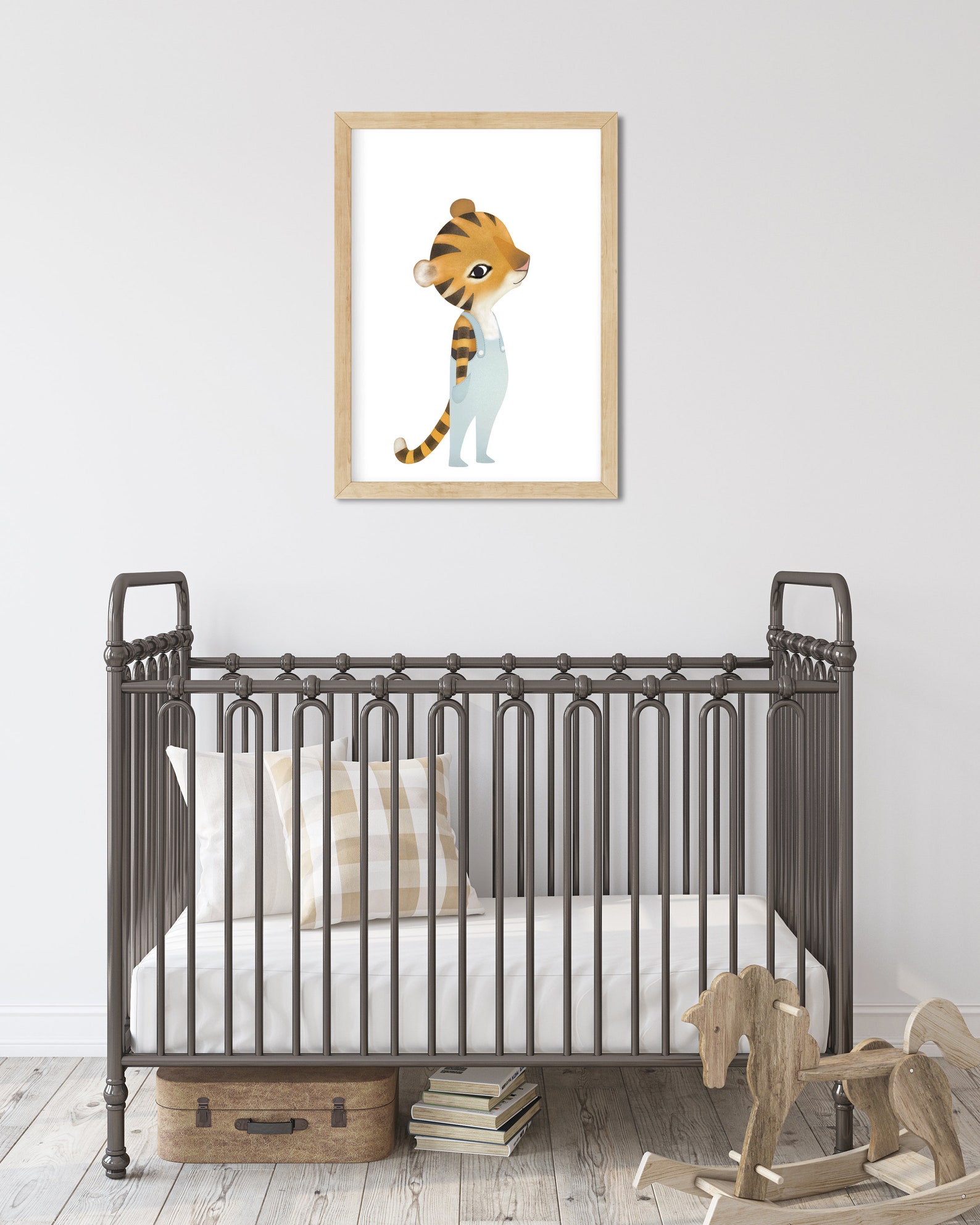 Tiger Cub Nursery Printable Blue Safari Nursery Decor Baby Etsy
