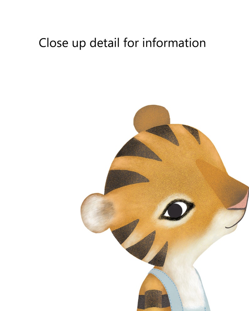 Tiger Cub Nursery Printable Blue Safari Nursery Decor Baby Etsy