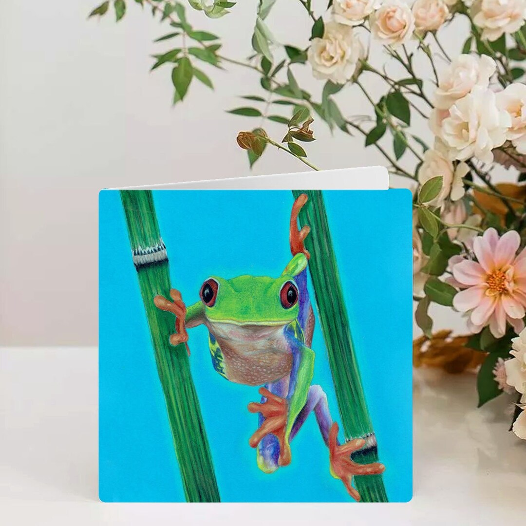 Tropical Frog Card Original Illustration Hand Drawn Card Nature ...