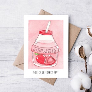You're the Berry Best | Handmade Valentine's Day Card | Greeting Card | Anniversary Card | Wedding Card | Love Card | Cute Punny Food Card