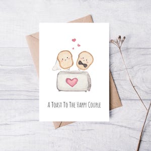A Toast to the Happy Couple | Handmade Wedding Card | Greeting Card | Watercolour Wedding Card | Punny Cute Food Wedding Card