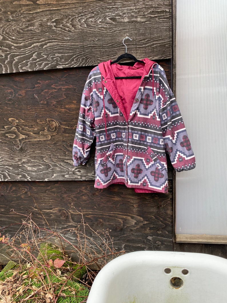 Vintage Reversible Southwestern Windbreaker Coat