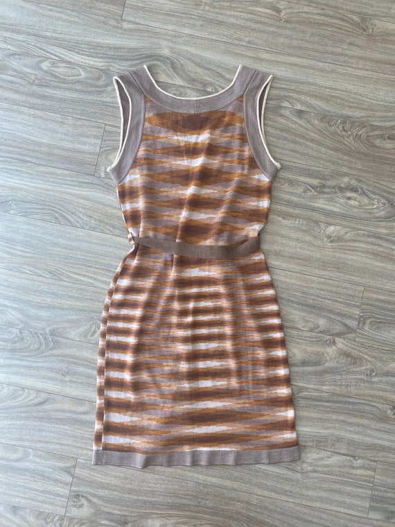 Early 80s Vintage Missoni Carmel Knit Belted Dress - image 4