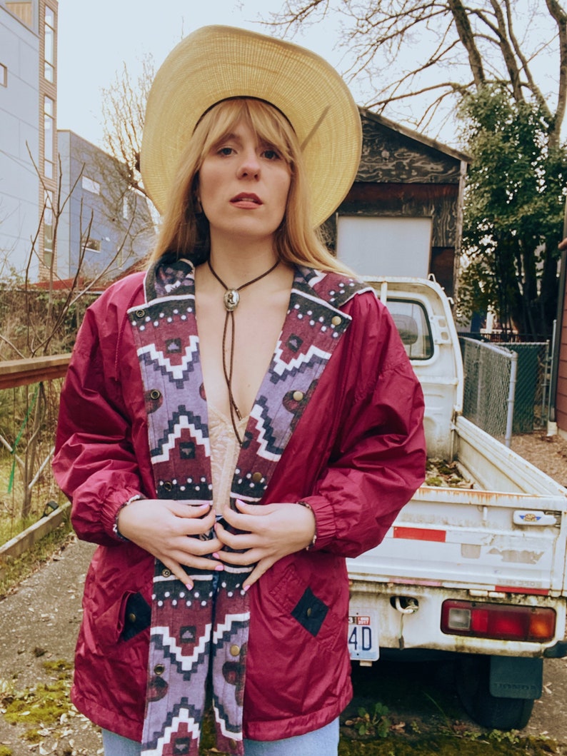 Vintage Reversible Southwestern Windbreaker Coat