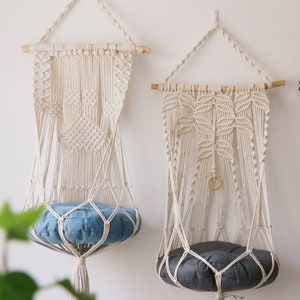 Macrame cat hamhock,macrame cat swing,boho cat bed,gifts for cat,gifts for cat lover,pet furniture,hanging cat bed,cute cat supplies