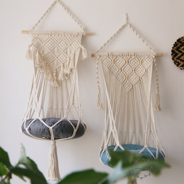 Macrame cat hamhock,macrame cat swing,boho cat bed,gifts for cat,gifts for cat lover,pet furniture,hanging cat bed,cute cat supplies
