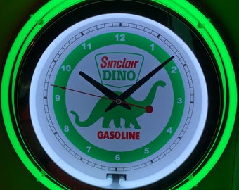 LED Sinclair Aircraft Pegasus 14 Backlit Lighted Advertising Sign Clock Vintage Style Retro Auto Gas Oil Garage Art FREE Shipping