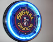 Veedol Oil Gas Service Station Bar Man Cave Blue Neon Clock Advertising Sign