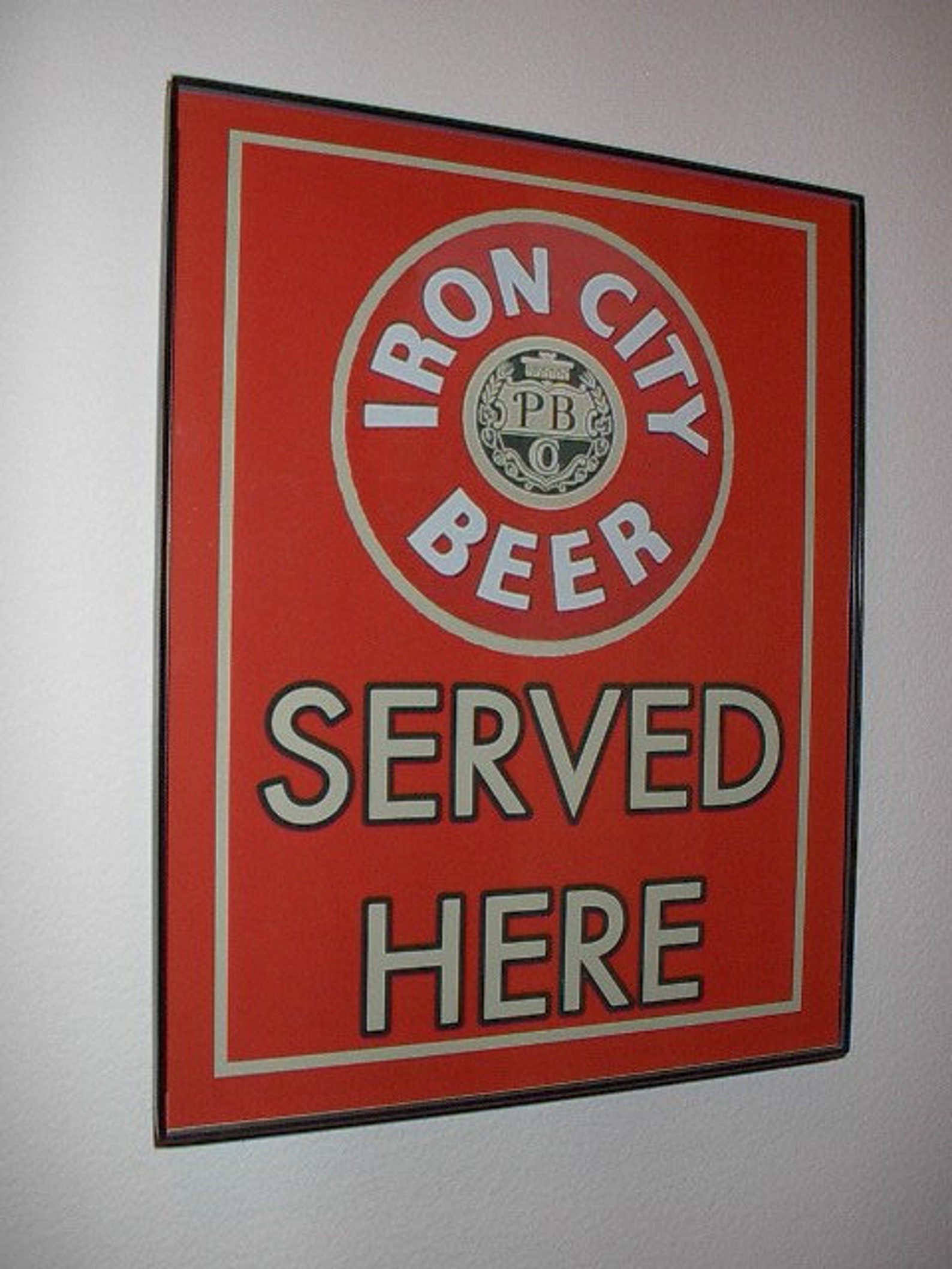 Iron City Beer Tavern Man Cave Bar Framed Advertising Sign Etsy