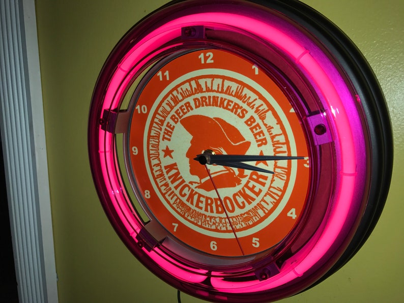 Knickerbocker ## New York Beer Bar Man Cave Neon Clock Advertising Sign