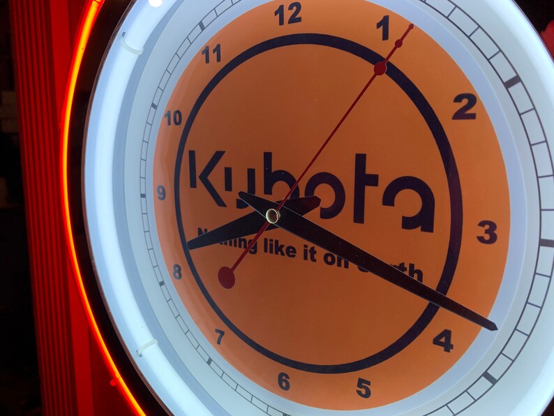 Kubota Farm Tractor Garage Bar Man Cave Orange Neon Etsy