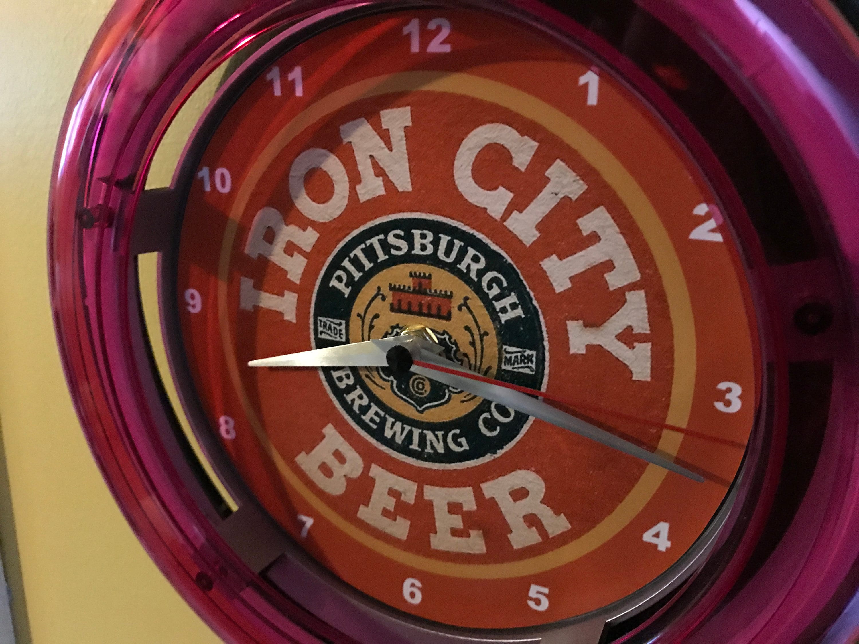 Iron City Beer Bar Man Cave Neon Clock Advertising Sign Etsy UK
